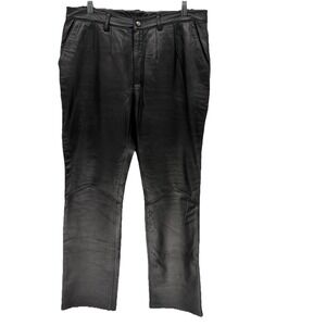 Y2K EXCELLED Black Leather Straight Fit Pants  Grunge Biker Moto Punk Men 34X31
